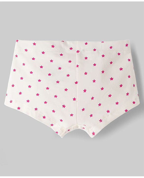 Pine Kids Cotton Elastane Knit Panties with Heart & Polka Dot Print Pack of 3 (Color May Vary)