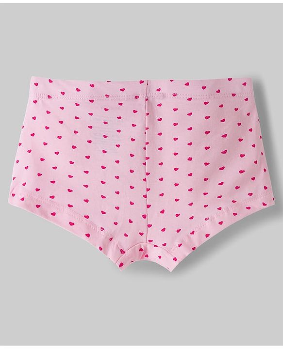 Pine Kids Cotton Elastane Knit Panties with Heart & Polka Dot Print Pack of 3 (Color May Vary)