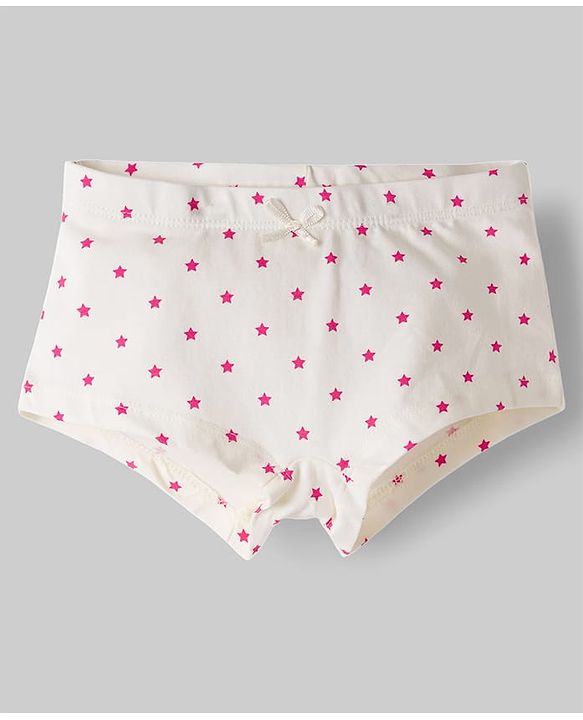 Pine Kids Cotton Elastane Knit Panties with Heart & Polka Dot Print Pack of 3 (Color May Vary)