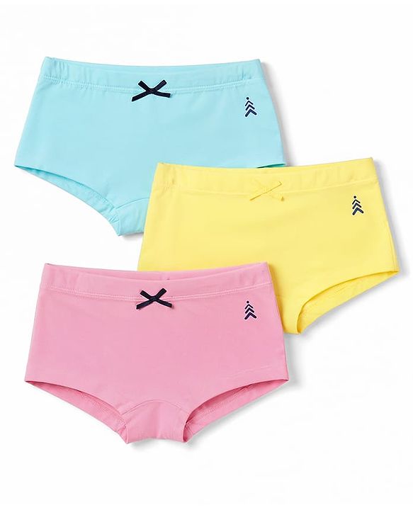 Pine Kids Cotton Elastane Knit Panties With Bow Applique Pack of 3 - Multicolor