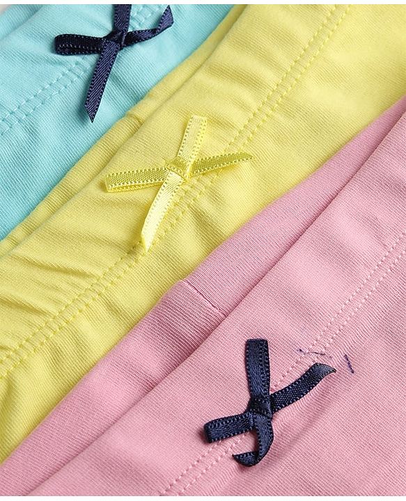 Pine Kids Cotton Elastane Knit Panties With Bow Applique Pack of 3 - Multicolor