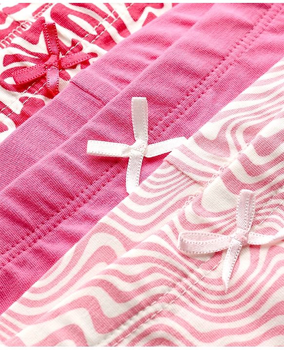 Pine Kids Cotton Elastane Knit Panties With Love & Heart Print Pack of 3 - Multicolor