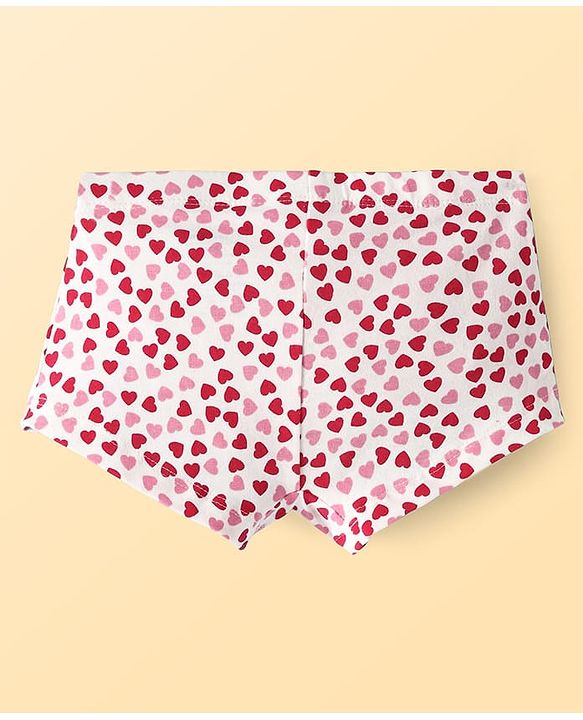 Pine Kids Cotton Elastane Knit Panties With Heart Print Pack of 3 - Multicolor