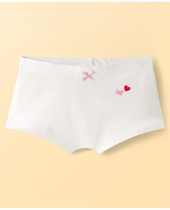 Pine Kids Cotton Elastane Knit Panties With Heart Print Pack of 3 - Multicolor