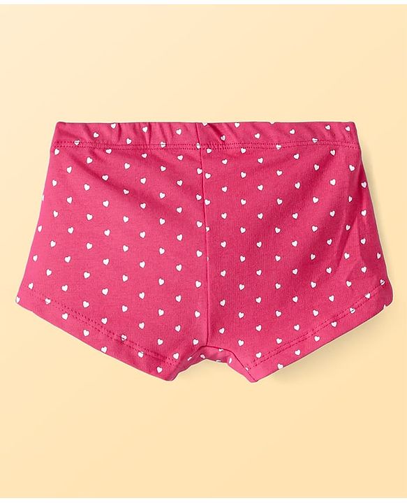 Pine Kids Cotton Elastane Knit Panties With Heart Print Pack of 3 - Multicolor