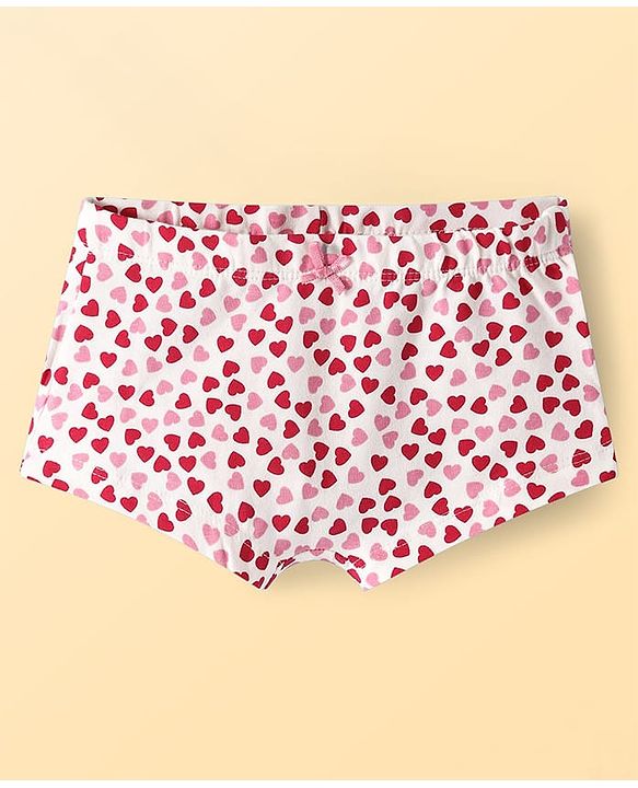 Pine Kids Cotton Elastane Knit Panties With Heart Print Pack of 3 - Multicolor