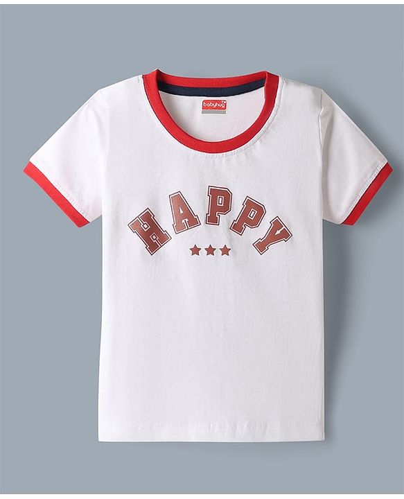 Babyhug Single Jersey Knit Denim Half Sleeves Shirt & Shorts Set With Text Print Inner Tee - Blue