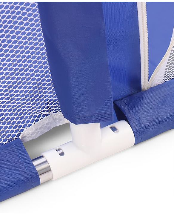 Babyhug Playpen & Play Yard- Blue| 150 x 180 cm Large Play Area| Zipper Door & Toy Pouch| Foldable Indoor & Outdoor Playpen| Safe & Sturdy| for 0-5 Years Boys & Girls| Easy to Assemble