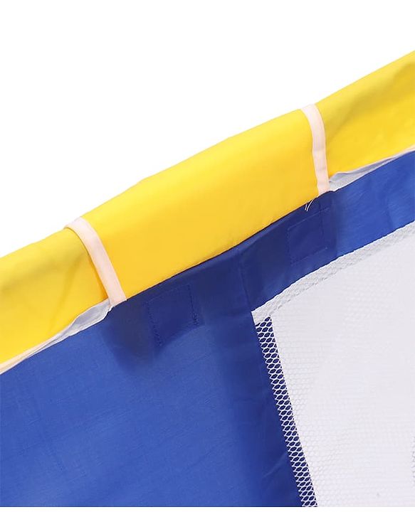 Babyhug Playpen & Play Yard- Blue| 150 x 180 cm Large Play Area| Zipper Door & Toy Pouch| Foldable Indoor & Outdoor Playpen| Safe & Sturdy| for 0-5 Years Boys & Girls| Easy to Assemble