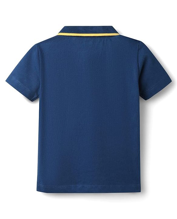 Babyhug Disney Single Jersey Knit Half Sleeves Polo T-Shirt with Mickey Mouse Graphics -  Navy