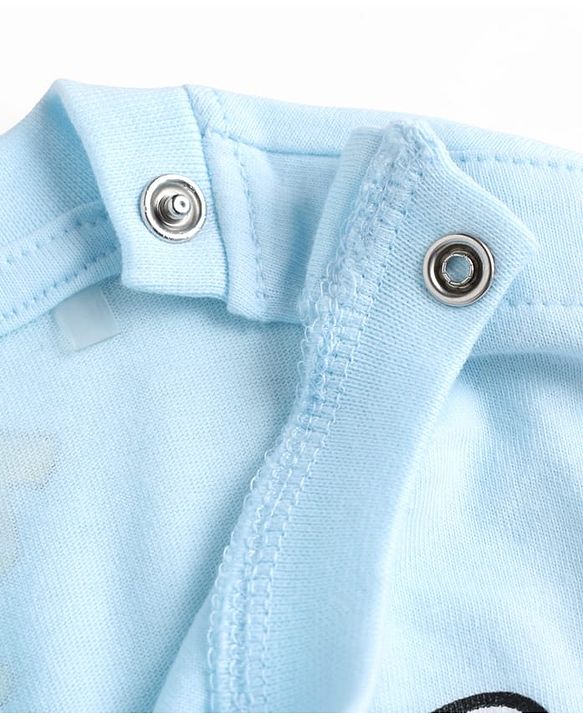 Babyhug Disney 100% Cotton Knit Half Sleeves T-Shirt & Shorts Set With Mickey Mouse Graphics - Light Blue