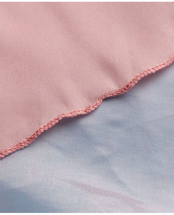 Babyhug Woven Sleeves Solid Color Party Dress with Bow Applique - Peach