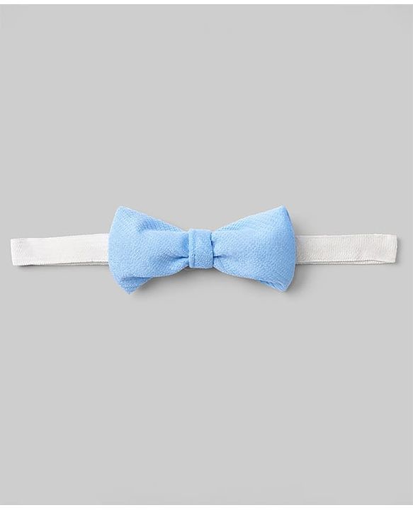 Babyhug Knit Full Sleeves Solid Party Shirt & Trouser with Attached Waistcoat Bow & Cap - Light Blue