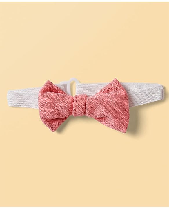 Babyhug Knit Full Sleeves Solid Party Shirt & Trouser with Attached Waistcoat Bow & Cap - Peach