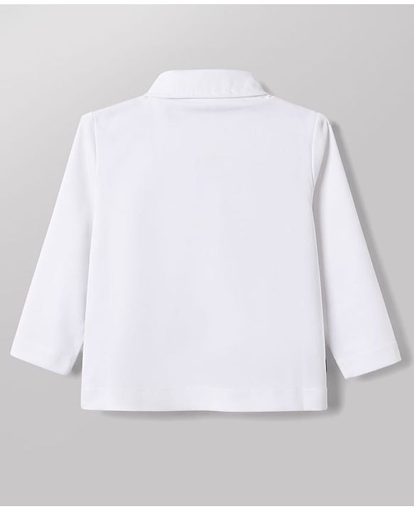 Babyhug Knit Full Sleeves Solid Shirt & Trouser with Bow & Cap - Wine