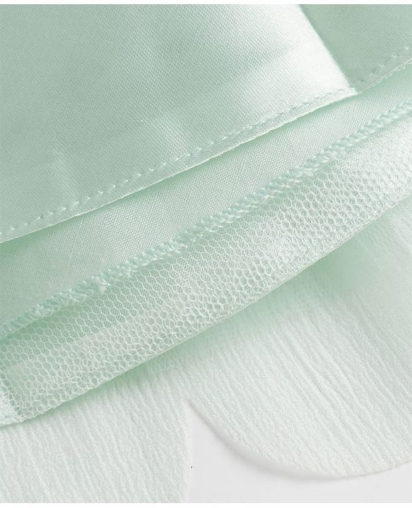 Babyhug Woven Sleeveless Party Dress with Bow Applique & Cotton Lining - Mint