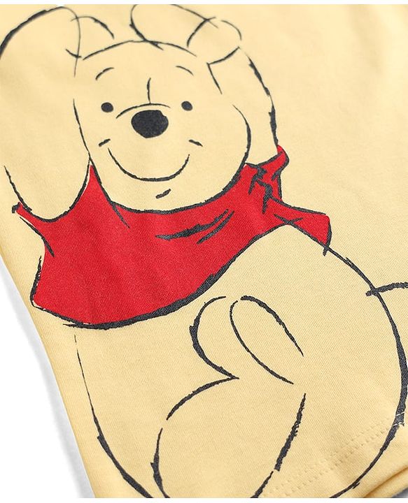 Babyhug Disney 100% Cotton Knit Half Sleeves T-Shirt & Shorts Set With Winnie The Pooh Graphics - Yellow