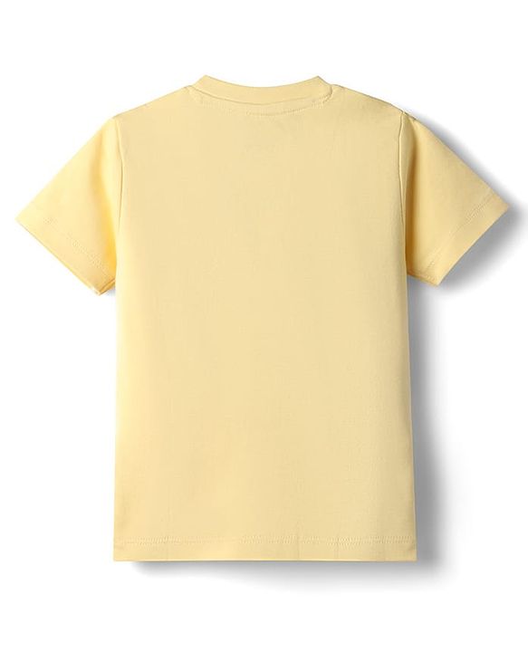 Babyhug Disney 100% Cotton Knit Half Sleeves T-Shirt & Shorts Set With Winnie The Pooh Graphics - Yellow
