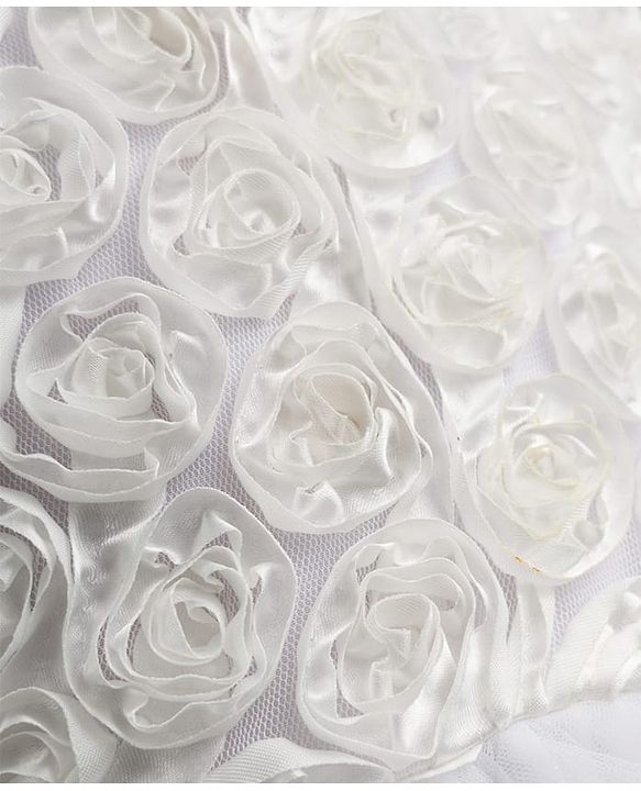 Babyhug Mesh Woven Sleeveless Party Dress with Corsage - White