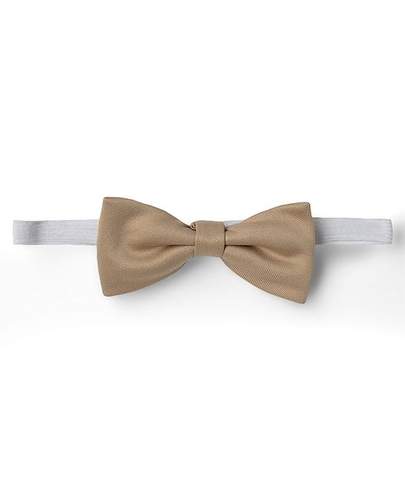Babyhug Cotton Woven Half Sleeves Party Shirt & Pant With Bow & Suspender - White & Beige