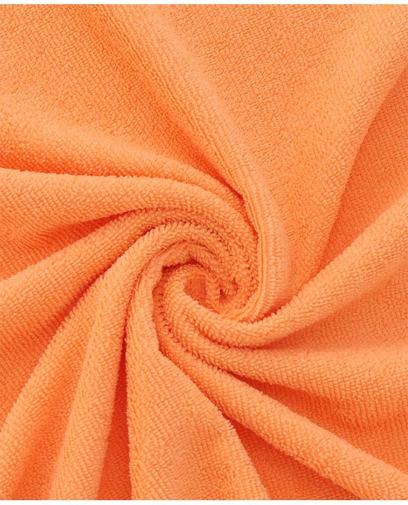 Babyhug Cotton Knit Microfiber Hooded Towel Giraffe Embroidery L 74 x B 74 cm - Orange