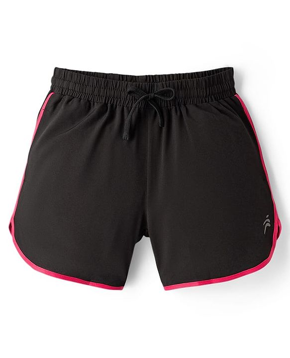 Pine Active Woven Above Knee Length Solid Color Performance Shorts - Black