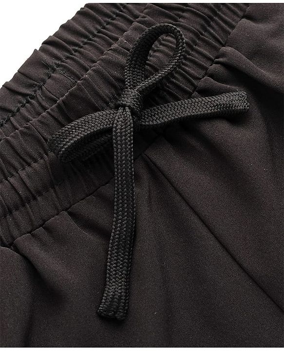 Pine Active Woven Above Knee Length Solid Color Performance Shorts - Black