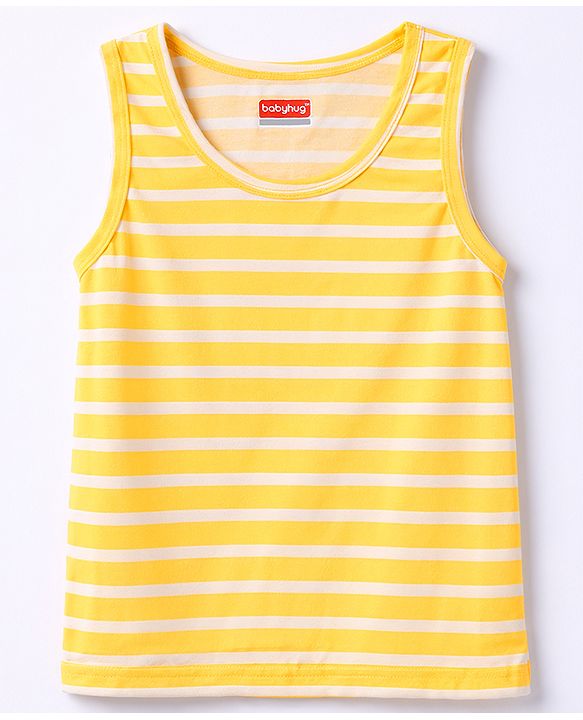Babyhug 100% Single Jersey Knit Sleeveless Striped Vests - Multicolor