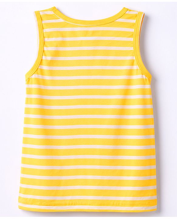 Babyhug 100% Single Jersey Knit Sleeveless Striped Vests - Multicolor
