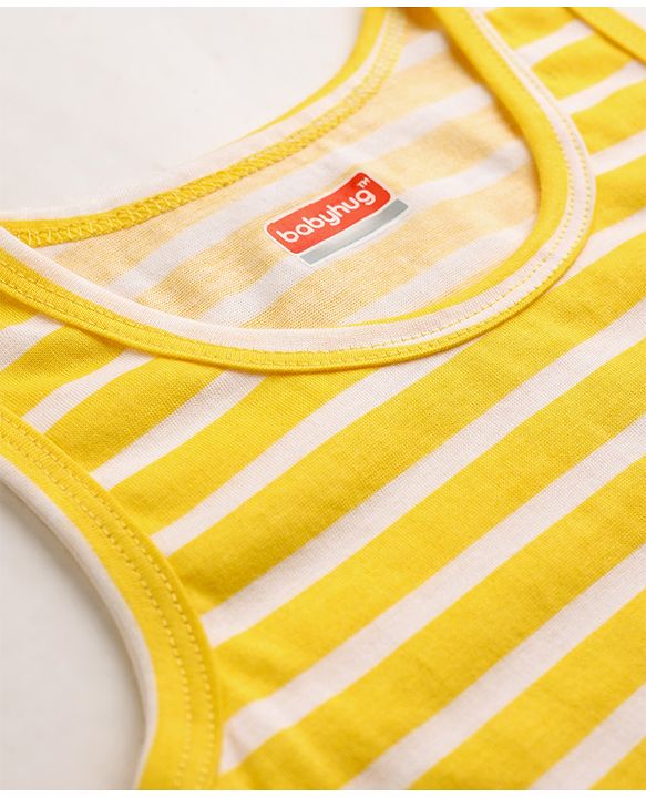 Babyhug 100% Single Jersey Knit Sleeveless Striped Vests - Multicolor