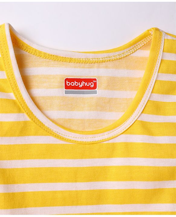 Babyhug 100% Single Jersey Knit Sleeveless Striped Vests - Multicolor