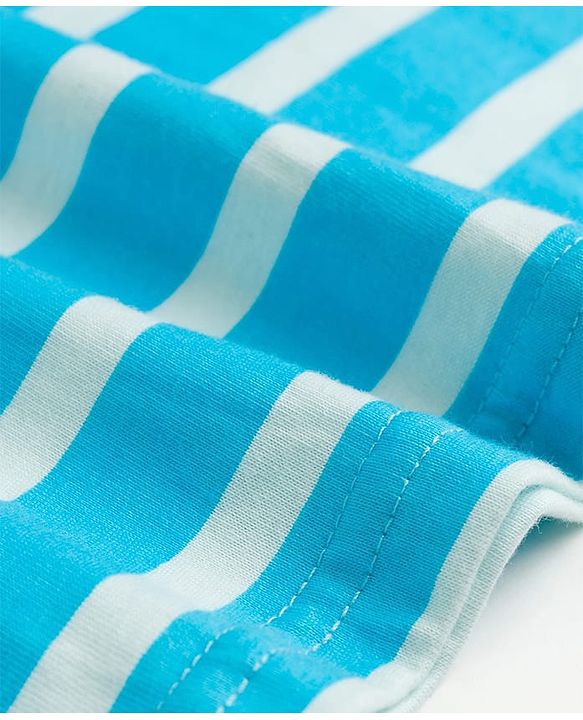 Babyhug 100% Cotton Single Jersey Knit Sleeveless Striped Vest - Blue