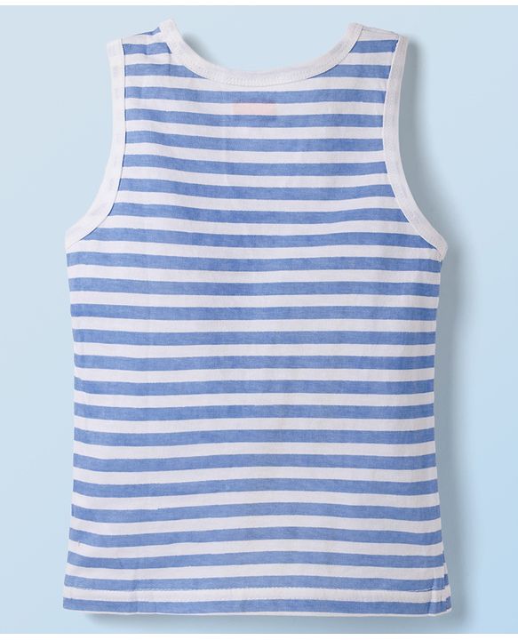 Babyhug 100% Cotton Knit Sleeveless Striped Sando Vest - Multicolor