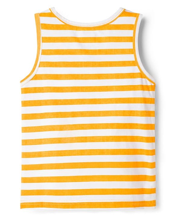 Babyhug 100% Cotton Knit Sleeveless Striped Sando Vest - Multicolor