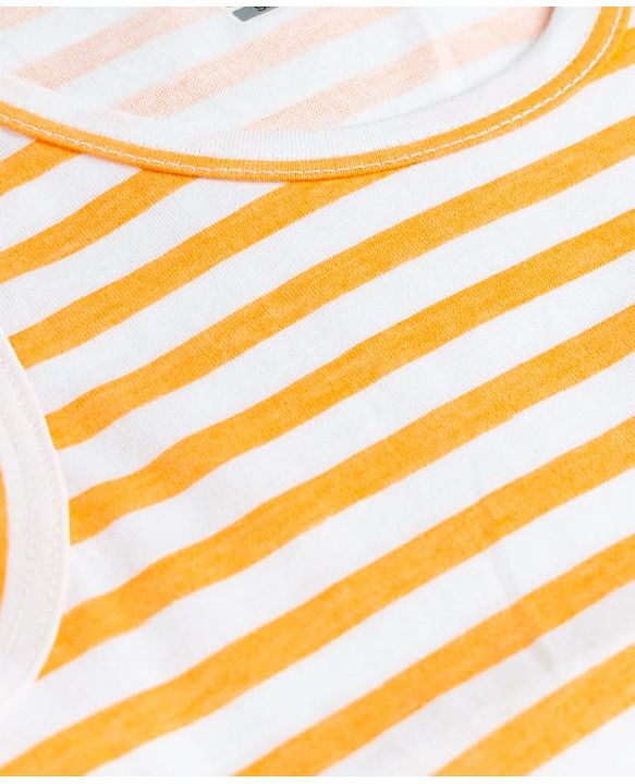 Babyhug 100% Cotton Knit Sleeveless Sando with Stripes - Orange