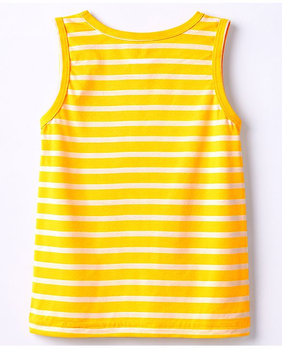 Babyhug 100% Single Jersey Knit Sleeveless Striped Vests - Multicolor