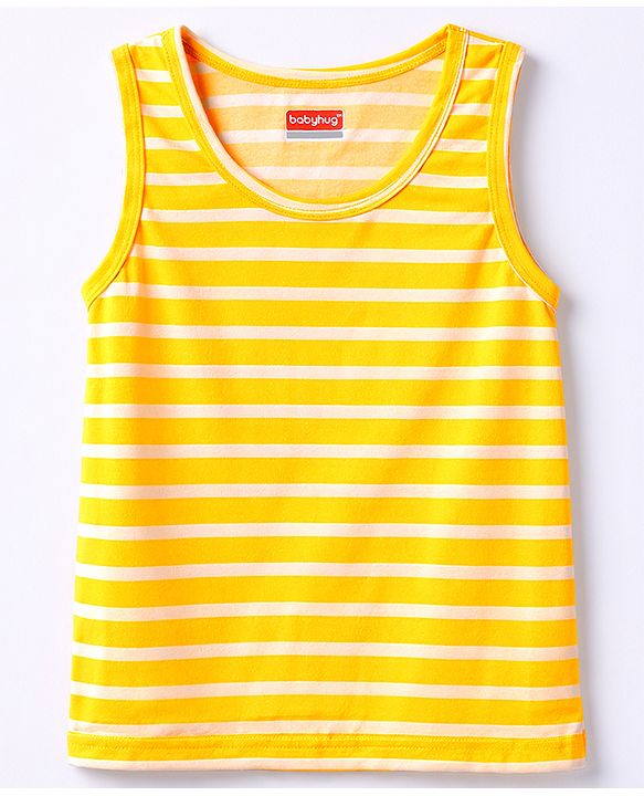 Babyhug 100% Single Jersey Knit Sleeveless Striped Vests - Multicolor