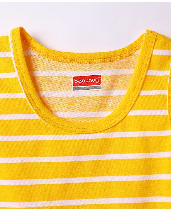 Babyhug 100% Single Jersey Knit Sleeveless Striped Vests - Multicolor