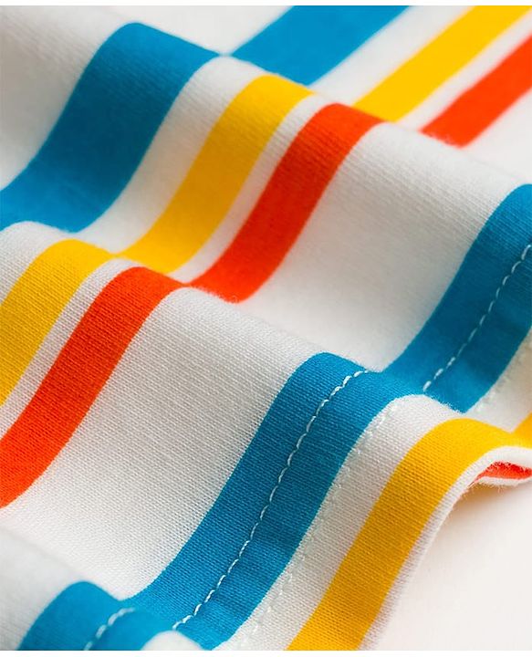 Babyhug 100% Cotton Single Jersey Knit Sleeveless Striped Vest - Multicolor