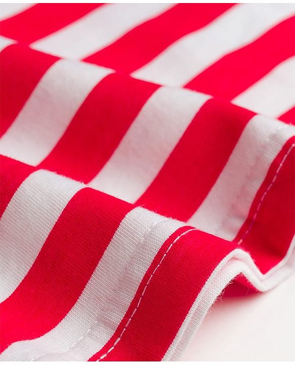 Babyhug 100% Cotton Single Jersey Knit Sleeveless Striped Vest - Red