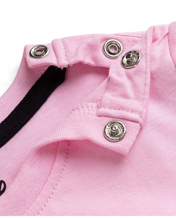 Babyhug Disney Single Jersey Knit Half Sleeve T-Shirt & Shorts Set With Minnie Mouse Graphic & Bow Sequin Applique - Pink
