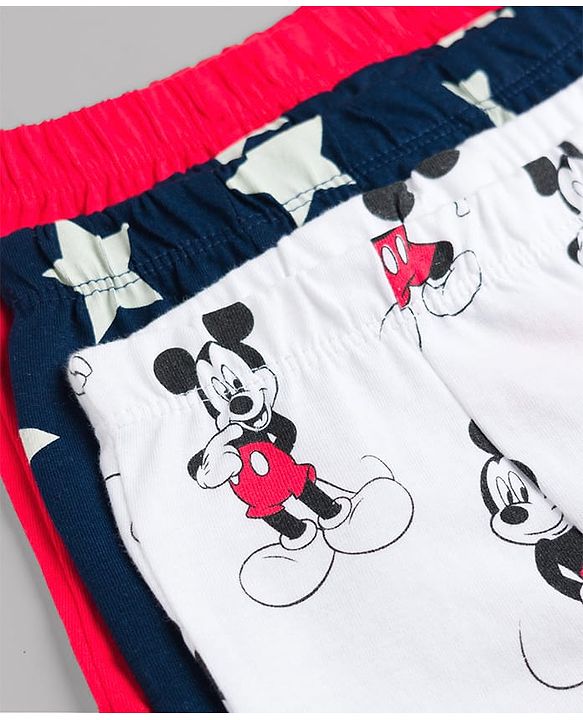 Babyhug Disney Single Jersey Knit Boxers With Mickey Mouse Graphics Pack of 3 - Multicolor