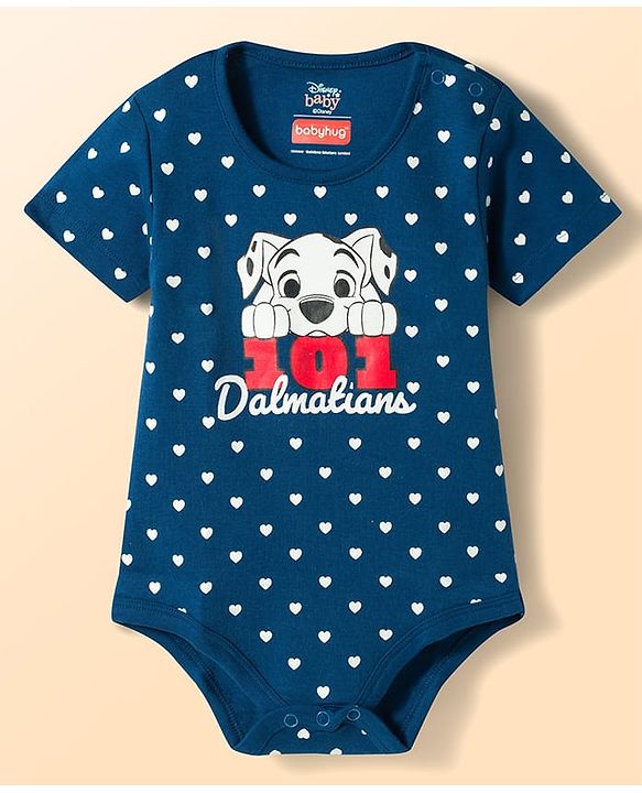 Babyhug Disney Interlock Knit Half Sleeves Onesies With 101 Dalmatian Graphic Pack of 3 - Multicolor