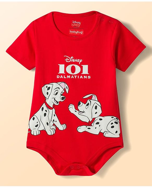 Babyhug Disney Interlock Knit Half Sleeves Onesies With 101 Dalmatian Graphic Pack of 3 - Multicolor