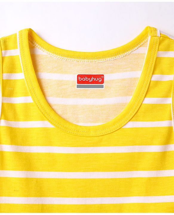 Babyhug 100% Single Jersey Knit Sleeveless Striped Sando  - Multicolor