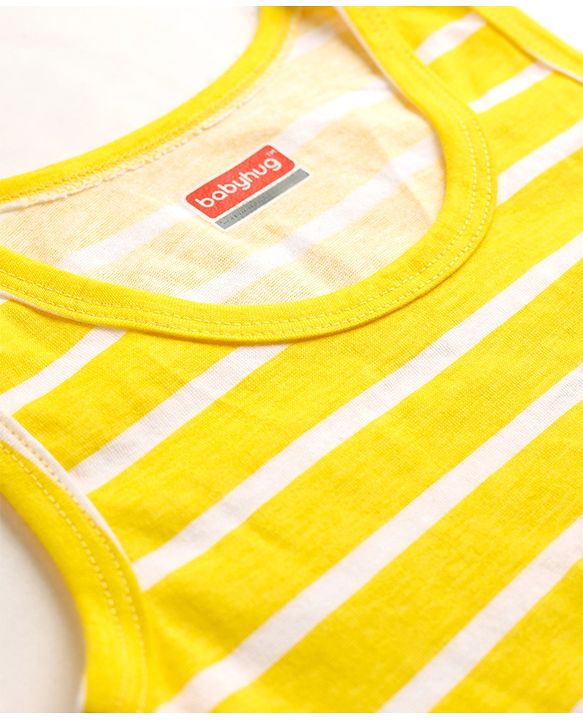 Babyhug 100% Single Jersey Knit Sleeveless Striped Sando  - Multicolor