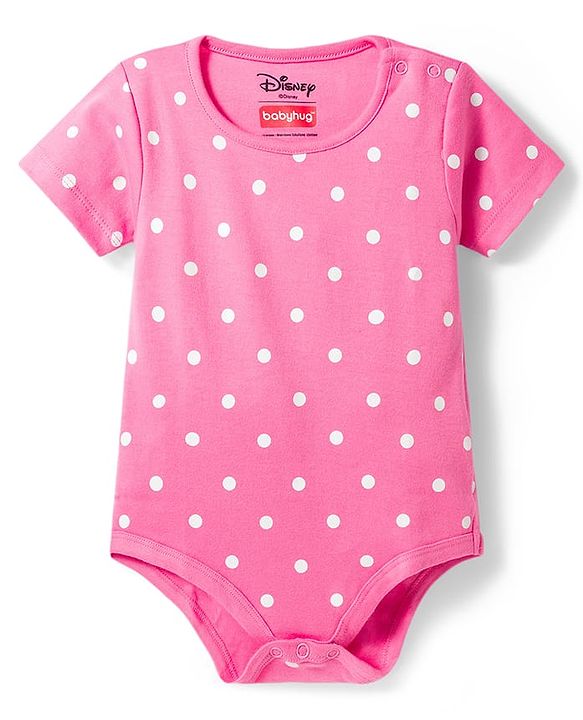 Babyhug Disney Interlock Knit Half Sleeves Onesies With Minnie Mouse Graphics Pack of 3 - Multicolor
