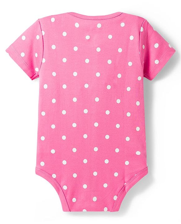 Babyhug Disney Interlock Knit Half Sleeves Onesies With Minnie Mouse Graphics Pack of 3 - Multicolor
