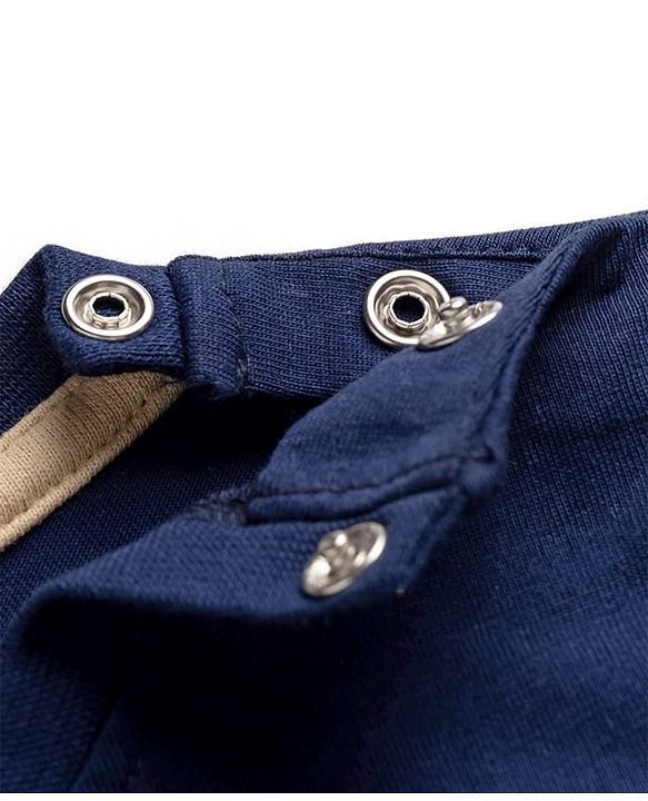 Babyhug 100% Cotton Knit Half Sleeves T-Shirt with Animal Face Applique - Navy