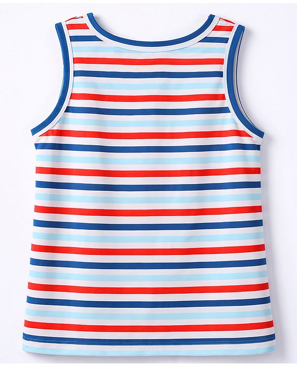 Babyhug 100% Cotton Single Jersey Knit Sleeveless Striped Vests - Multicolor